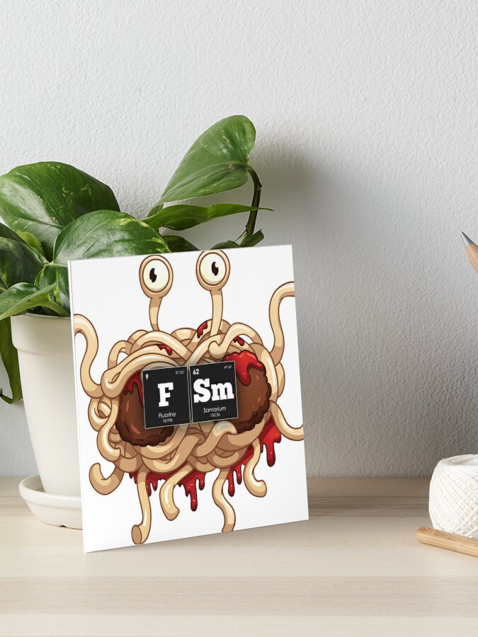 Chemistry Periodic Table Elements Fsm Flying Spaghetti Monster Art Board Print