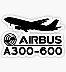 Pegatina Airbus A300-600 - Silueta (negro)