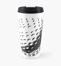 GOLF BALL, SPORT, Golfing, Golf, Black on White. Travel Mug