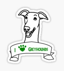 I Love Greyhounds logo Sticker