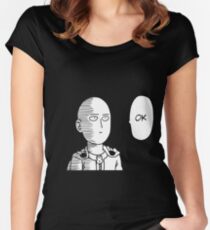 One Punch Man - Saitama OK Women's Fitted Scoop T-Shirt