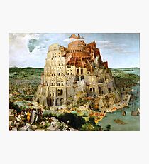 The Tower of Babel by Pieter Bruegel fine art print faithfully restored to it's original beauty. Peter Bruegel, Pieter Bruegel the Elder. Photographic Print