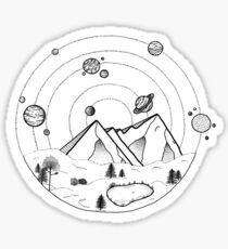 Planets in Forest Scene Sticker