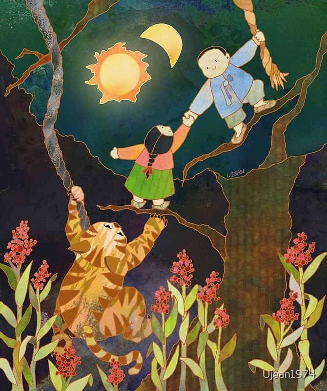 "The Sun & Moon Korean Folk Tale" by Ujean1974 Redbubble(04)