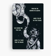 Astronaut and Diver - I'm Up in The Stars Poster Canvas Print