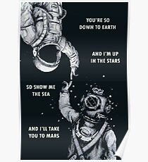 Astronaut and Diver - I'm Up in The Stars Poster Poster