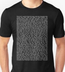Hard Times Transcript (White Text) Unisex T-Shirt