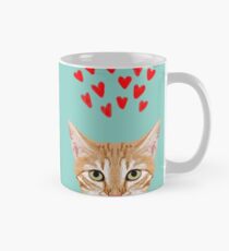 Mackenzie - Orange Tabby Netter Valentinsgruß-Tageskätzchen Girly Retro Katzen-Kunsthandy Tasse (Standard)