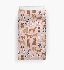 Dogs Dogs Dogs - Pink Background Duvet Cover