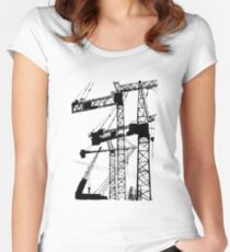 Black construction crane Fitted Scoop T-Shirt
