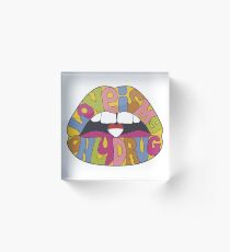 love is my only drug, sensual lips Acrylic Block