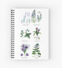 Watercolor botanical collection of herbs and spices Spiral Notebook