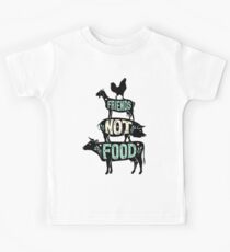 Friends Not Food - Vegan Vegetarian Animal Lovers T-Shirt - Vintage Distressed Kids Tee