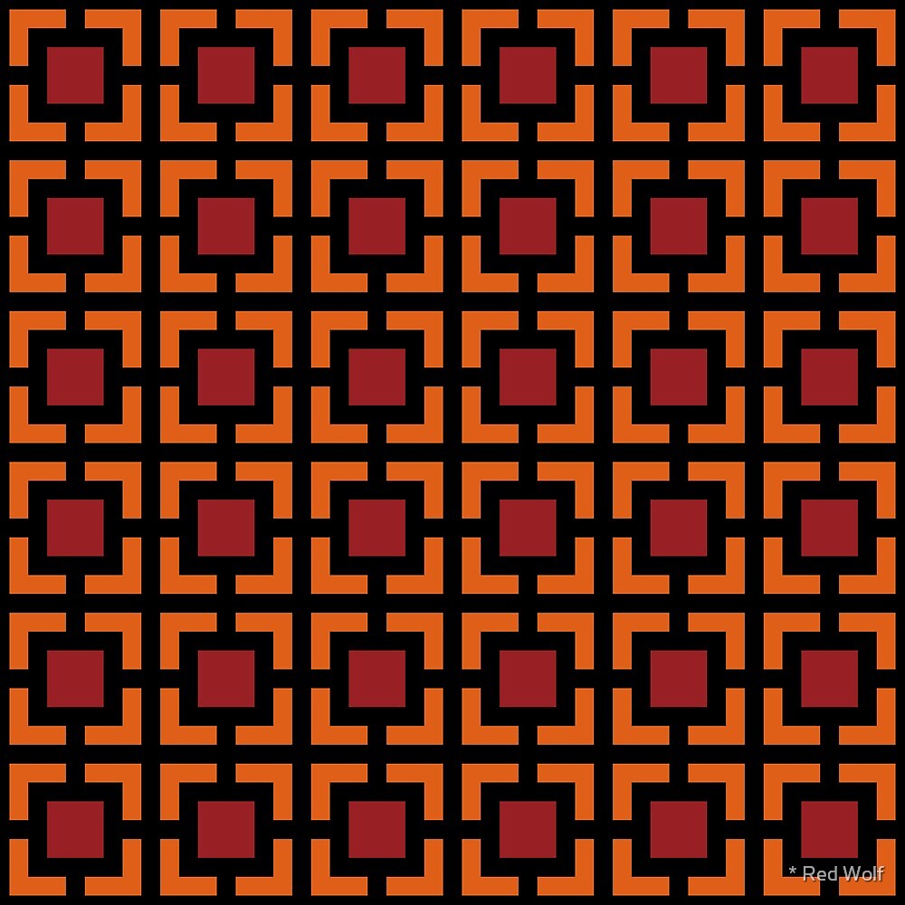 Geometric Pattern: Square Bracket: Red/Orange by * Red Wolf