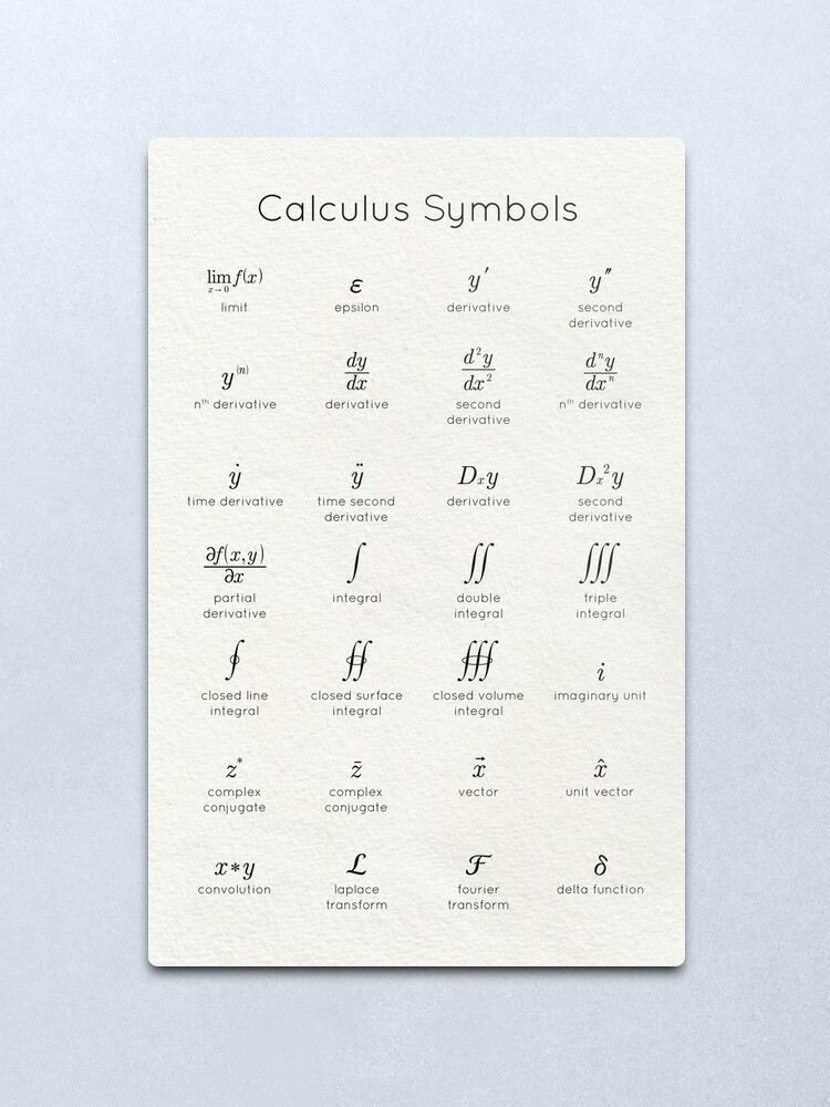 calculus symbols n