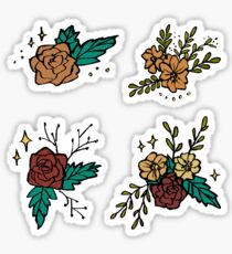 Pegatina Conjunto de adhesivos florales de Witchy