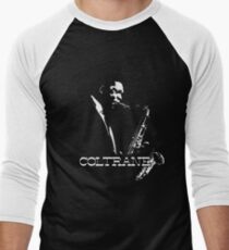 HD Trane - John Coltrane - b&w plain design HIGH DEFINITION Men's Baseball ¾ T-Shirt