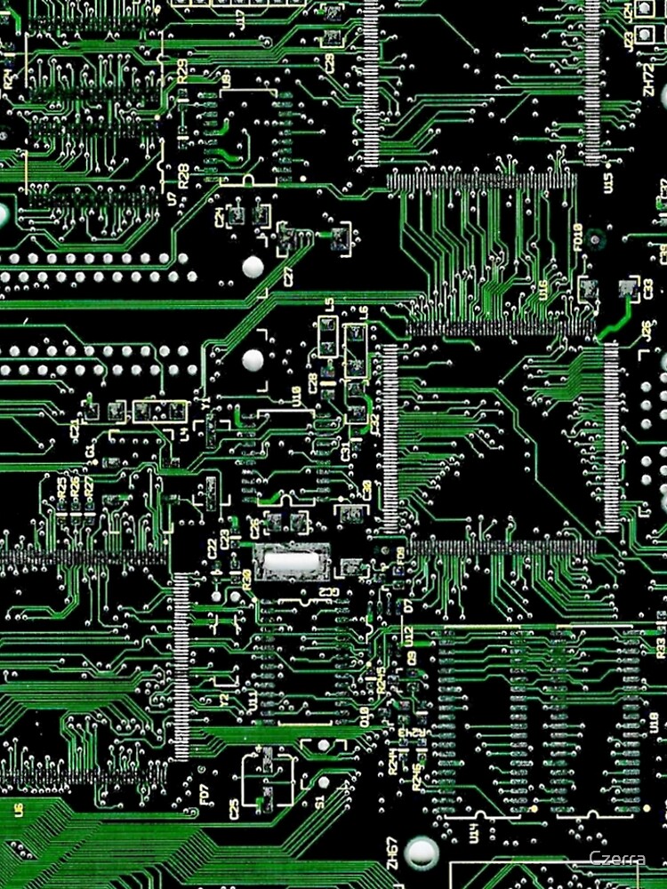 Circuit Board Green by Czerra