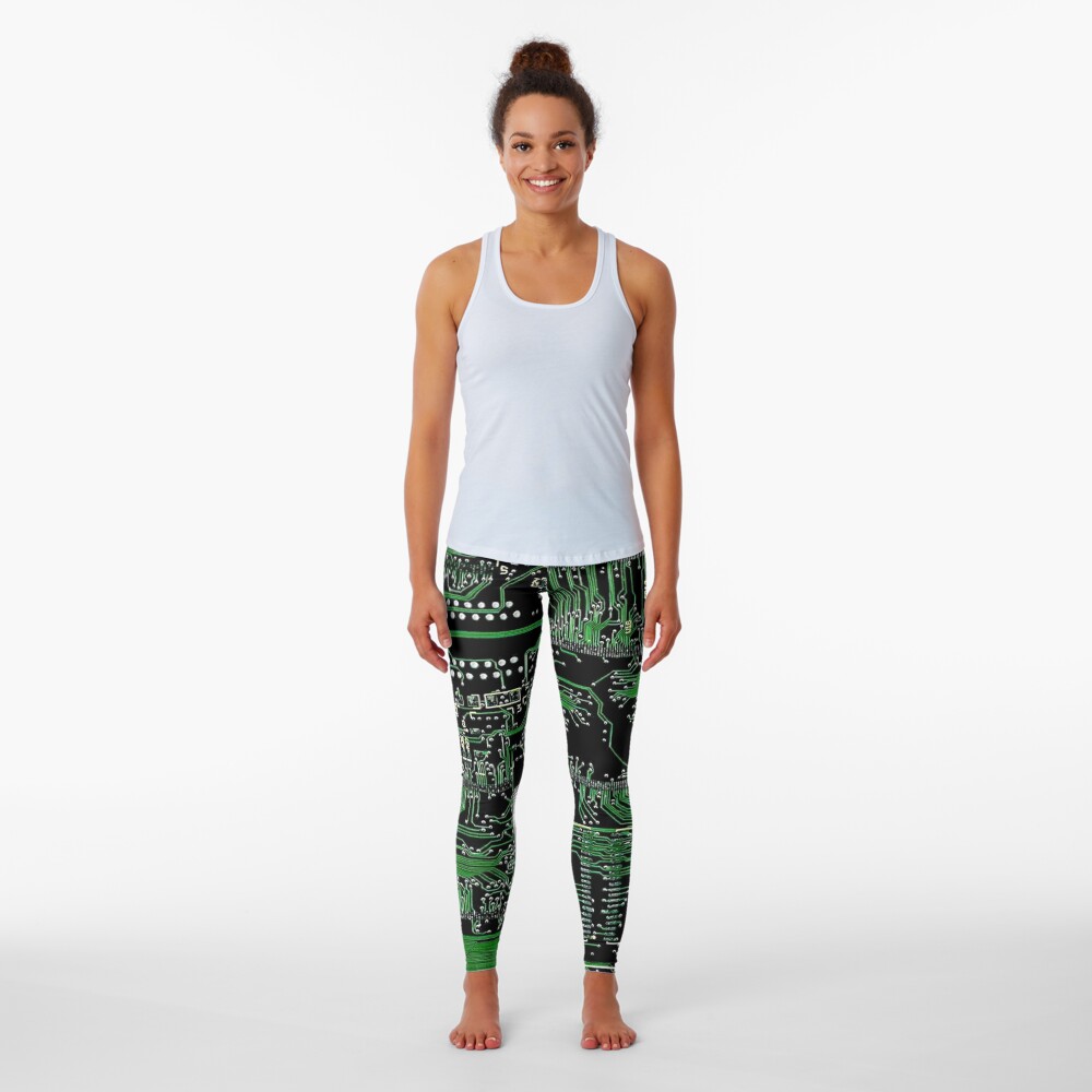 Circuit Board Green Leggings