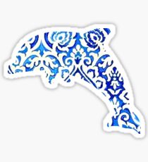 Blue and White Dolphin Sticker