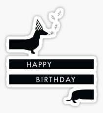 Dachshund Happy Birthday design Sticker