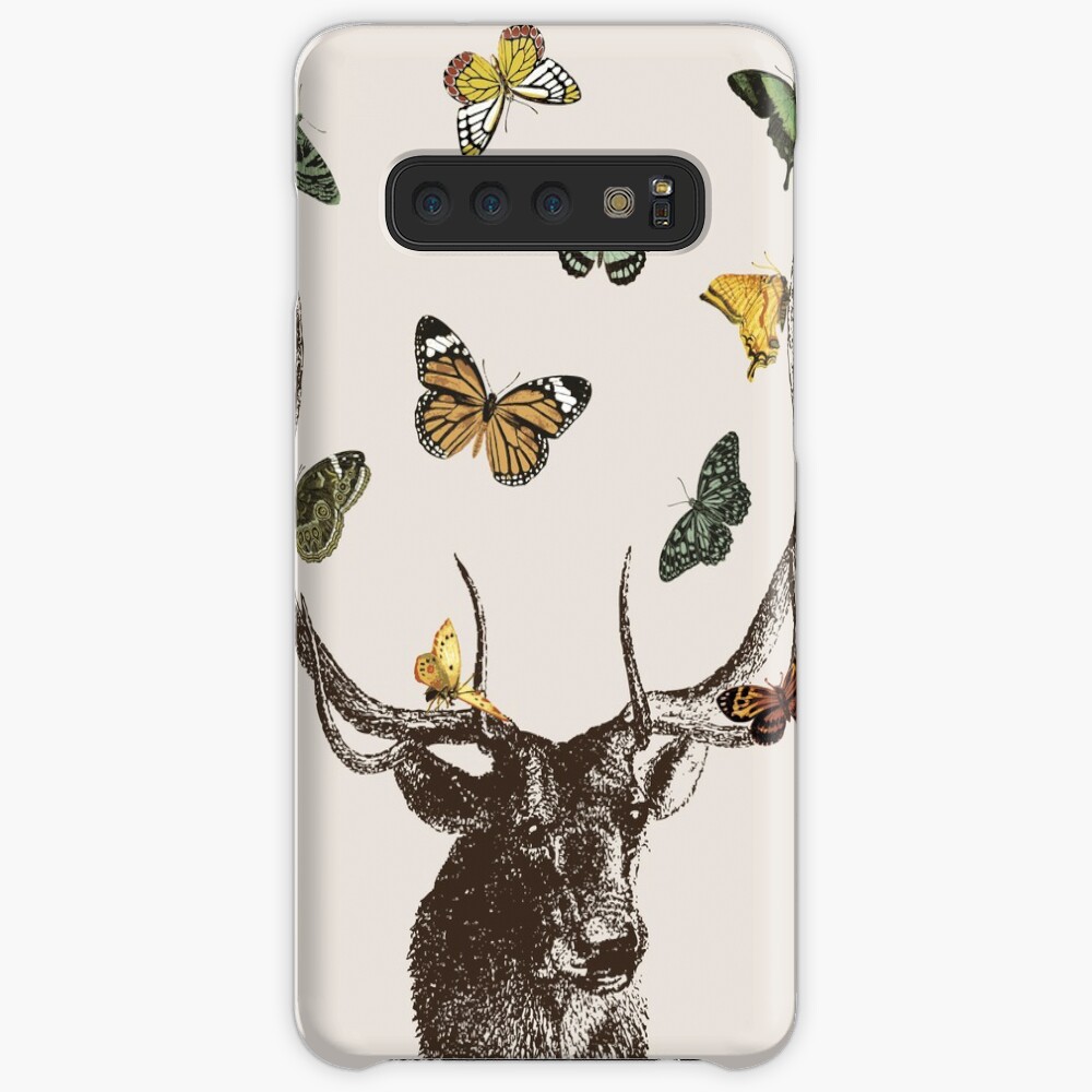 The Stag and Butterflies | Deer and Butterflies | Vintage Stag | Antlers | Woodland | Highland | Samsung Galaxy Snap Case