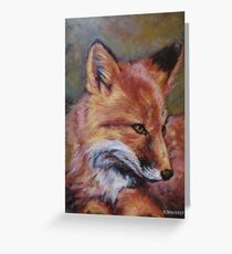 Wildlife Fox Painting by Kathy Greeting Card