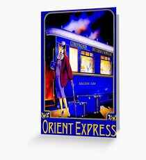 ORIENT EXPRESS: Weinlese-Zug-Passagier-Reise-Druck Grußkarte