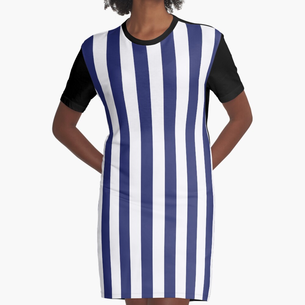 Navy Blue and White Stripes | Stripe Patterns | Striped Patterns | Graphic T-Shirt Dress