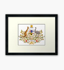 Australian Commonwealth Coat of Arms on White Framed Print