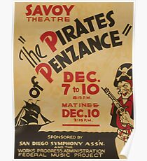 WPA United States Government Work Project Administration Poster 0796 Savoy Theatre The Pirates of Penzance Poster