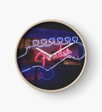 Reloj Señal de guitarra Fender de neón