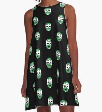 Lucha Libre // Mexican Wrestling Mask Green Demon A-Line Dress