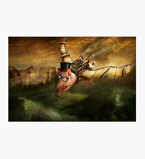 Flying Pig - Steampunk - The flying swine Photographic Print