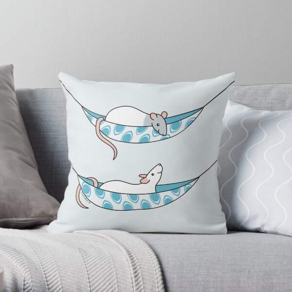 Cute Rats in Hammocks Throw Pillow
