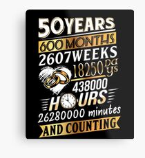 50th Anniversary Mr Mrs Matching Wedding Marriage Gift Metal Print
