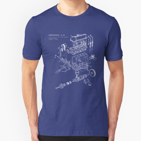 Nissan L4 White Print Slim Fit T-Shirt