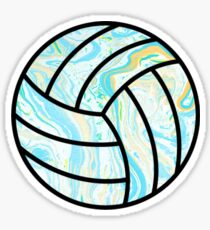 Blau und Gelb Marmorierte Volleyball Sticker