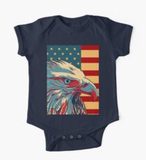 American Patriotic Eagle Bald One Piece - Short Sleeve