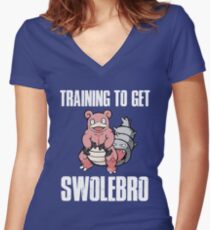 Git Swole, Bro Women's Fitted V-Neck T-Shirt