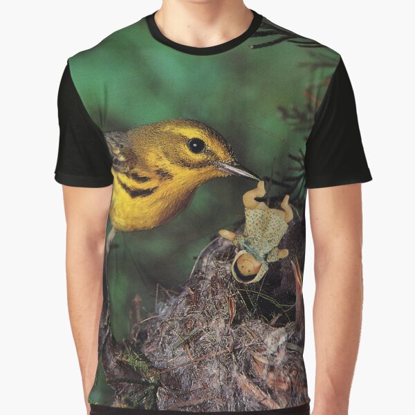 Baby Doll Feeding Time at the Bird Nest Graphic T-Shirt