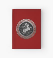 Western Zodiac - Golden Aries -The Ram on Red Velvet Hardcover Journal