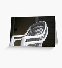 THE original White Plastic Chairs Greeting Card