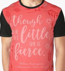 Floral Little But Fierce William Shakespeare Graphic T-Shirt