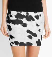 Cowhide Black and White 3 Mini Skirt