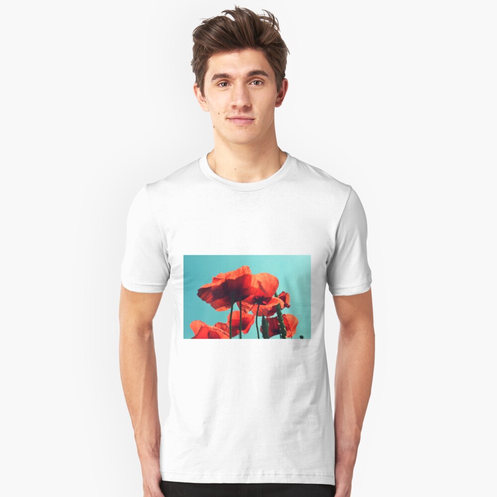 Red weed under the sky Slim Fit T-Shirt