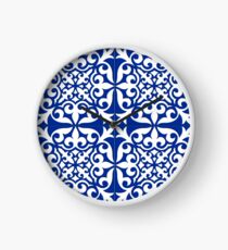 Moroccan tile - cobalt blue Clock