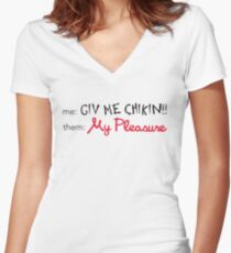 My Pleasure Women's Fitted V-Neck T-Shirt