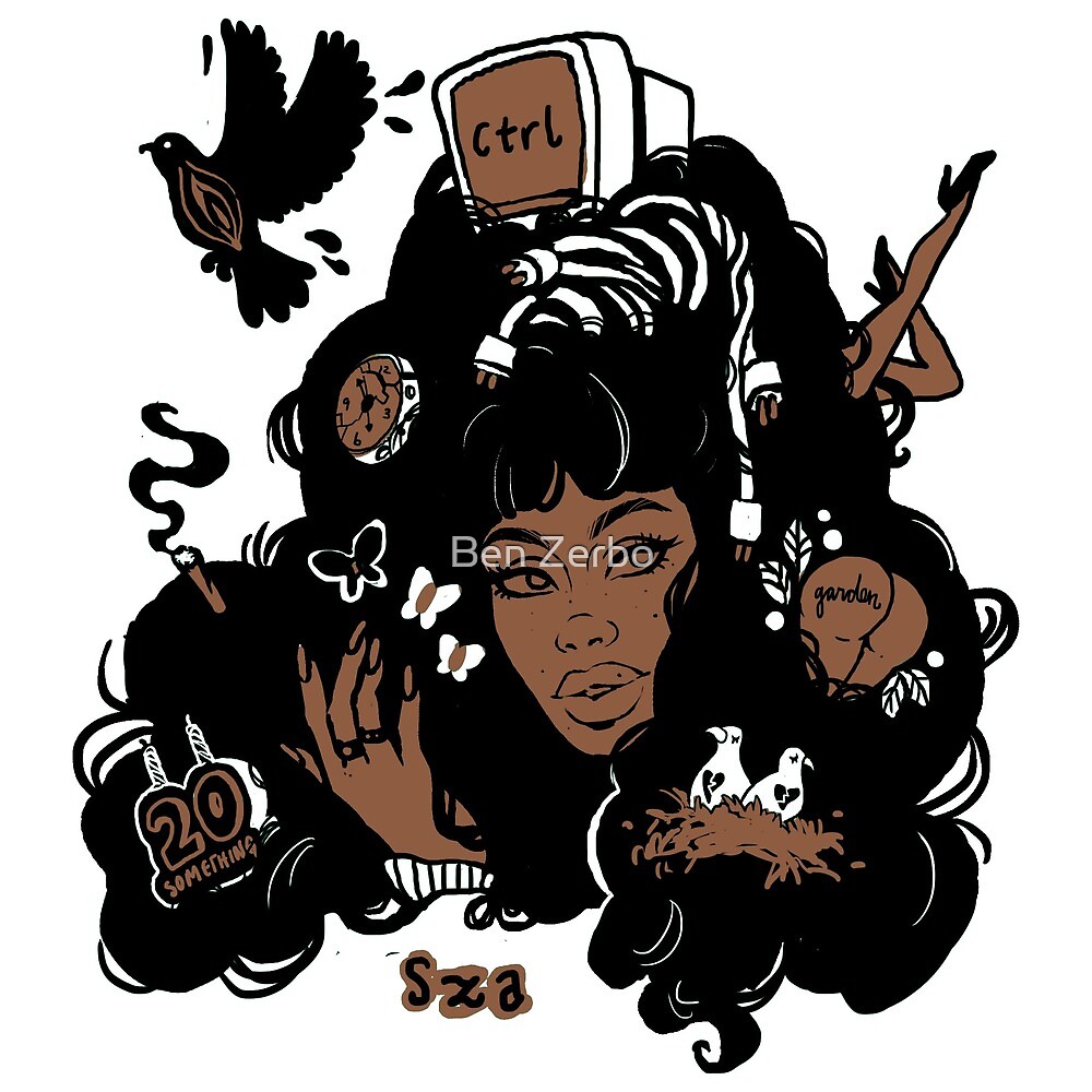 Sza Ctrl Alternate Album Art By Ben Zerbo Redbubble 9837