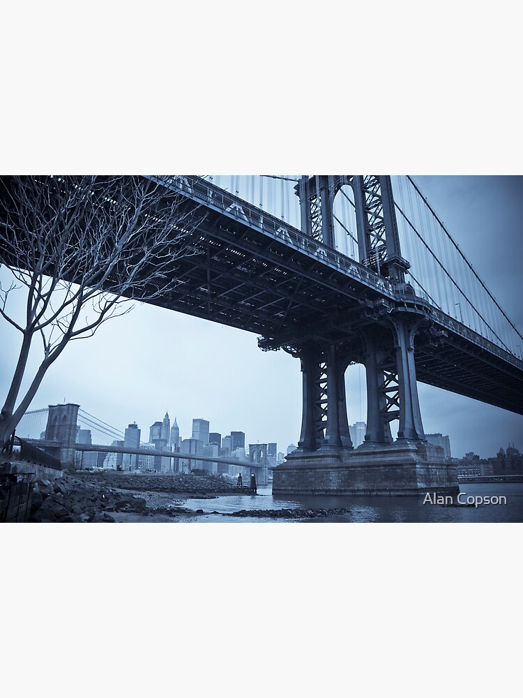 Manhattan Bridge and Brooklyn Bridge over East River. New York City. by AlanCopson